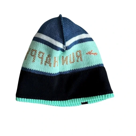 Brooks Happy Heritage Run Happy Winter Knit Beanie Pom Hat - Picture 3 of 5